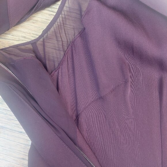 Helmut Lang silk blend drape wrap front fitted mini dress sheer back size 2 - Picture 7 of 13